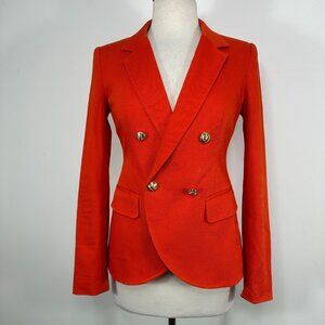 Juicy Couture Orange Pomme Blazer Size 0 Italian Fabric Double Breasted